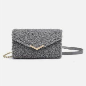 🩶 Urban Expressions Hester Crossbody Bag Faux Fur Shearling Purse Handbag